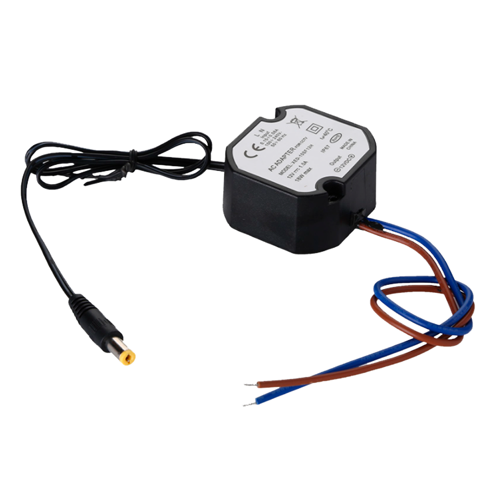 Adaptador de Corriente  - 12 V / 1A /12 W -  Impermeable IP67. Estabilizado