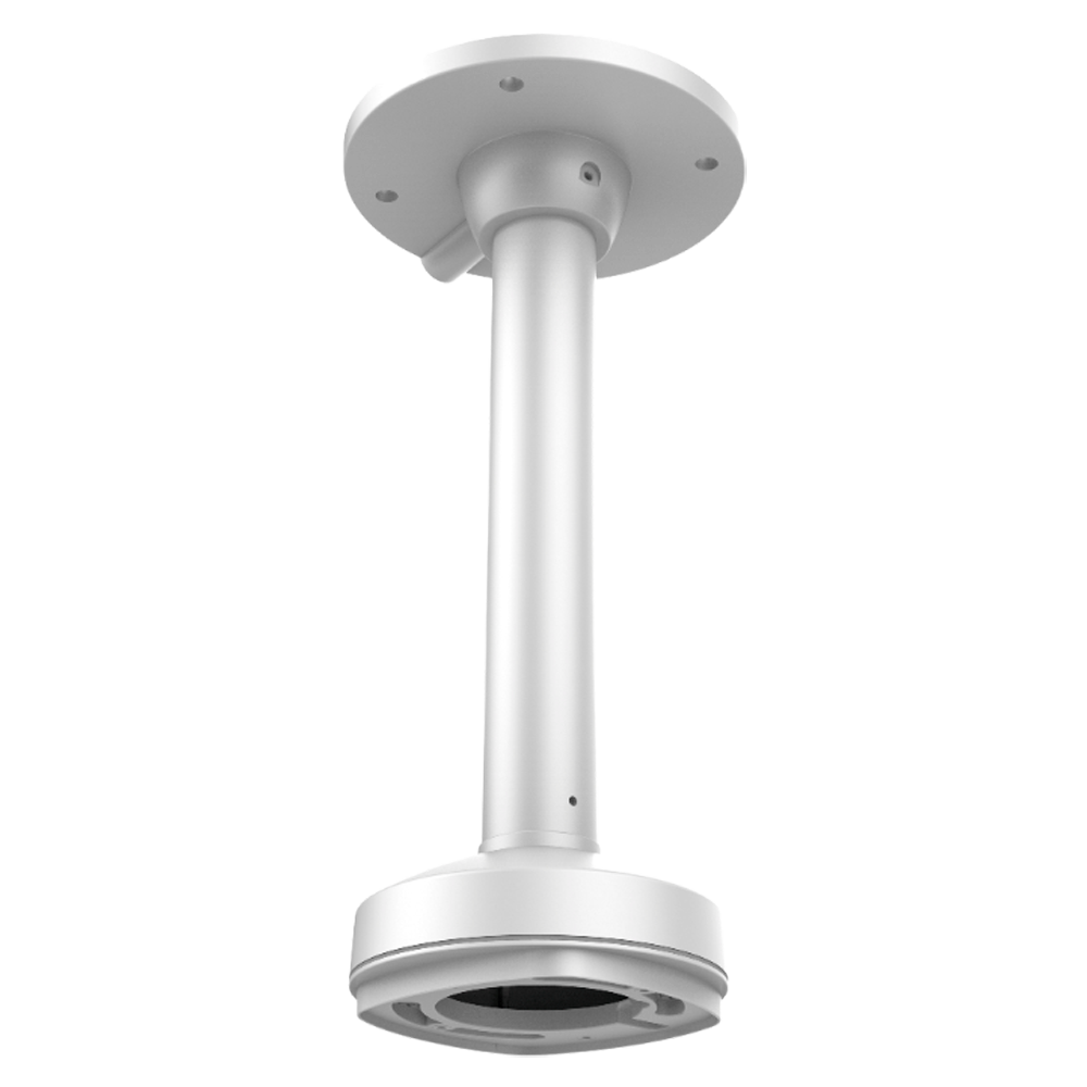 Soporte techo - Altura 573 mm  apto para uso en exterior, Color blanco, fabricado en aluminio con asador de cables