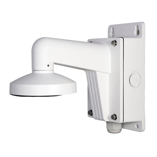 Soporte de pared - Caja de conexiones para uso en exterior. Color blanco, compatible con Hiwatch, pasador de cables