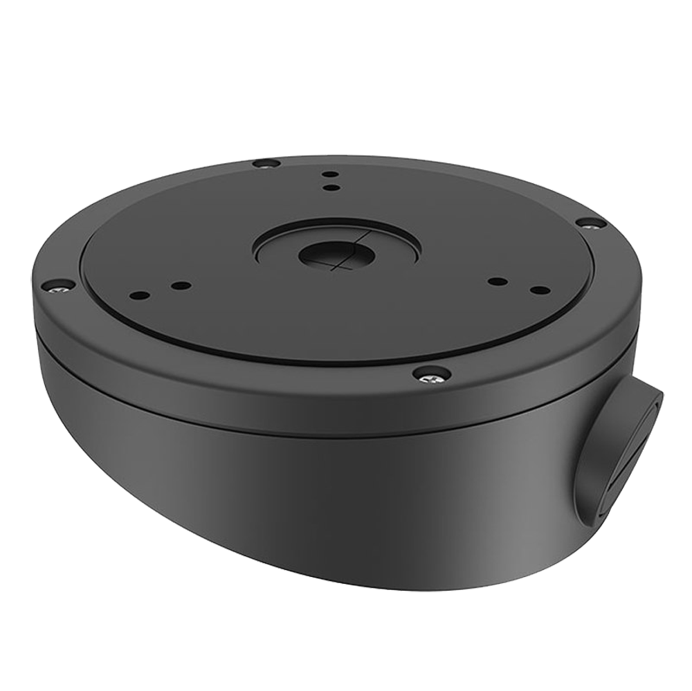 Caja de conexiones para cámaras domo - Apto para uso exterior - Instalación en techo inclinado - Pasador de cables - Color negro