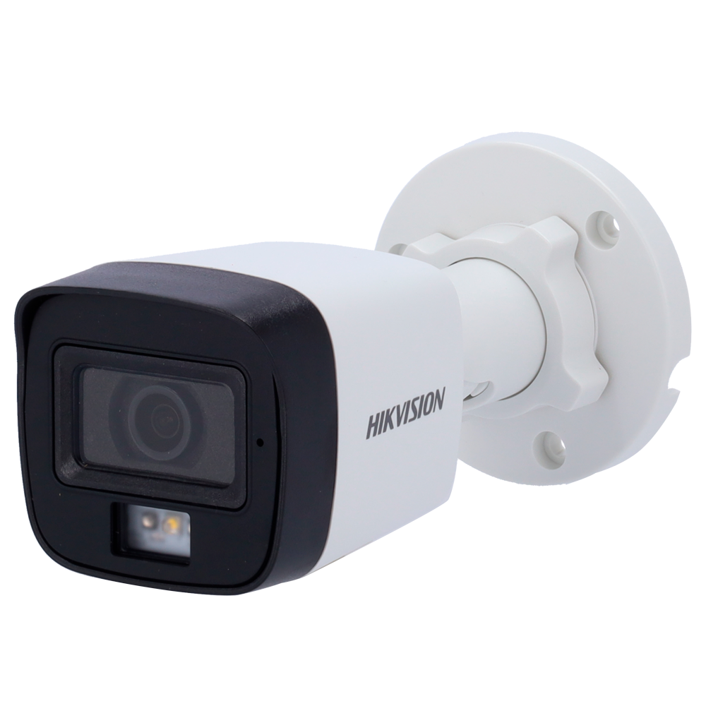 Cámara Bullet IP – 4 MP y Lente 2.8 mm • Luz híbrida 20 m Micrófono integrado