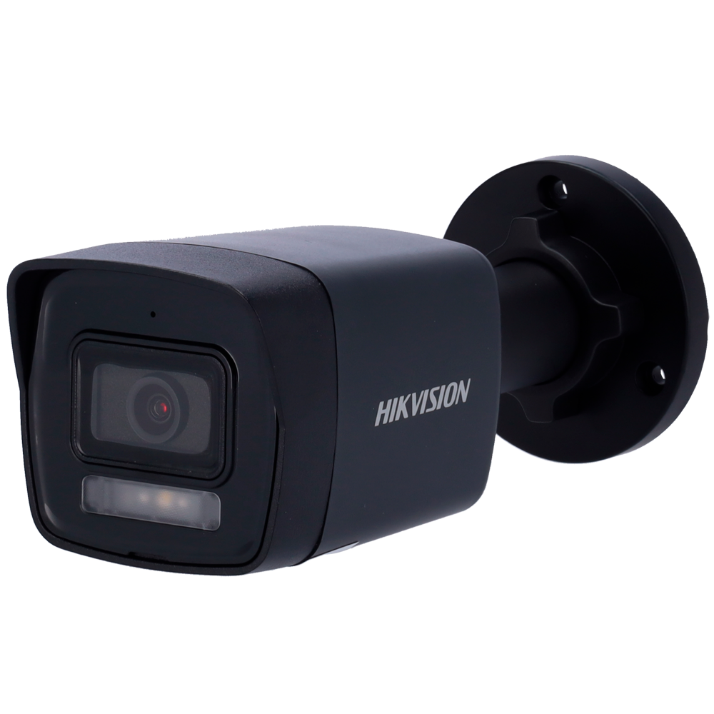 Cámara Bullet IP – 4 MP y Lente 2.8 mm • Luz híbrida 30 m Micrófono integrado