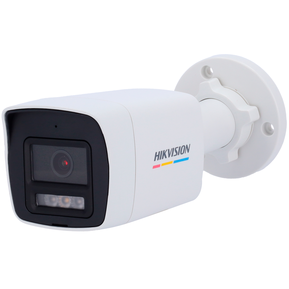 Cámara Bullet IP – Lente 2.8 mm y IP67 • Luz híbrida 30 m Micrófono y altavoz integrados