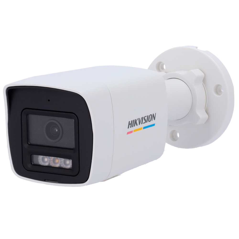 Cámara Bullet IP – 6 MP y Lente 2.8 mm • Luz híbrida 30 m Micrófono integrado