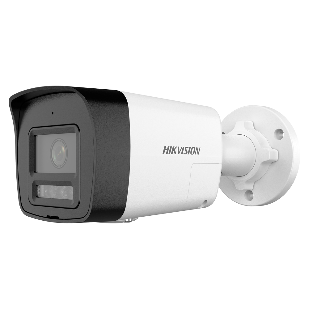 Cámara Bullet IP – Lente 2.8 mm y IP67 • Luz híbrida 30 m Micrófono y altavoz integrados
