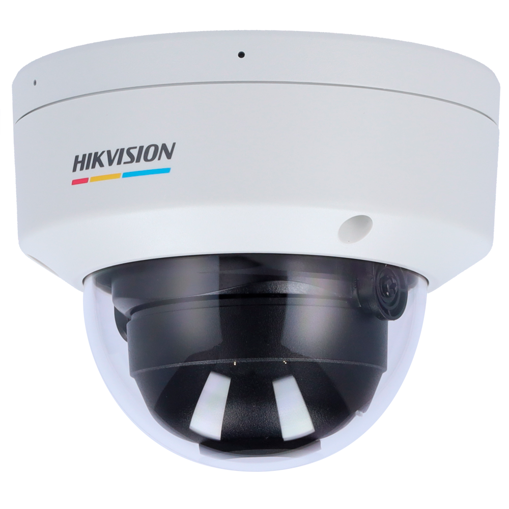 Cámara Domo IP – 6 MP y Lente 2.8 mm • Luz híbrida 30 m Micrófono integrado
