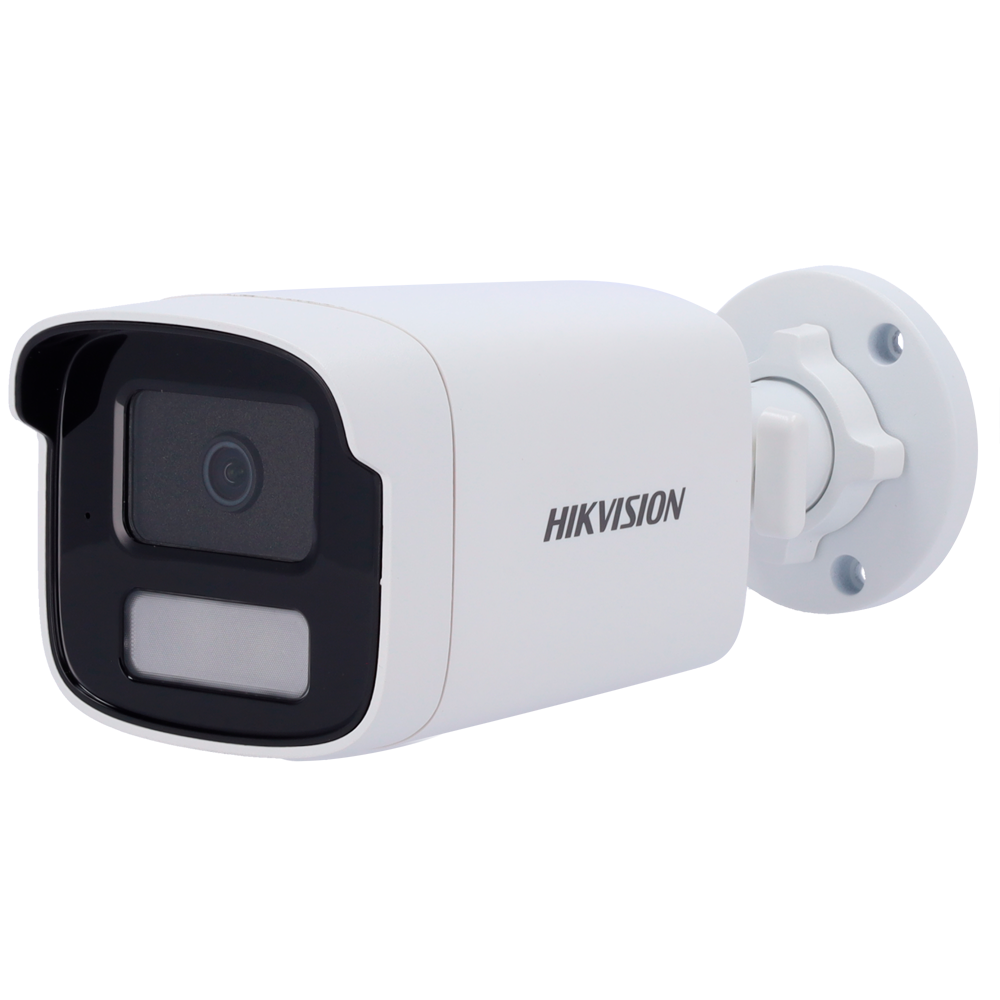 Cámara Bullet IP – 4 MP y Lente 4 mm • Luz híbrida 50 m Micrófono integrado