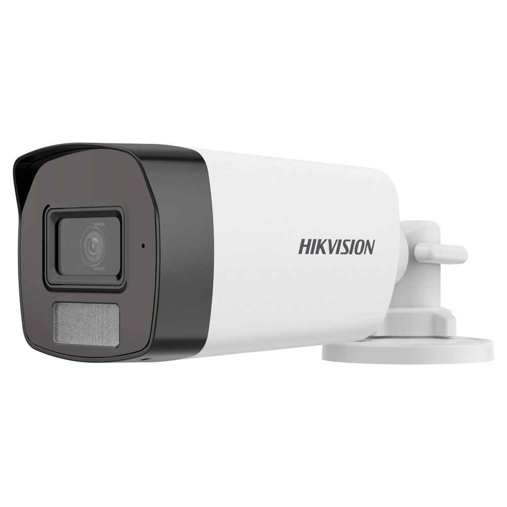 Cámara Bullet 4 en 1 – Lente 2.8 mm y IP67 • Luz blanca 40 m Micrófono integrado,  Audio sobre coaxial