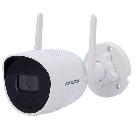 Cámara tipo Bullet con Wi-Fi - Resolución: 4 MP, lente de 2.8 mm - Gran Angular | Micrófono y altavoz integrados, Hikvision serie Value