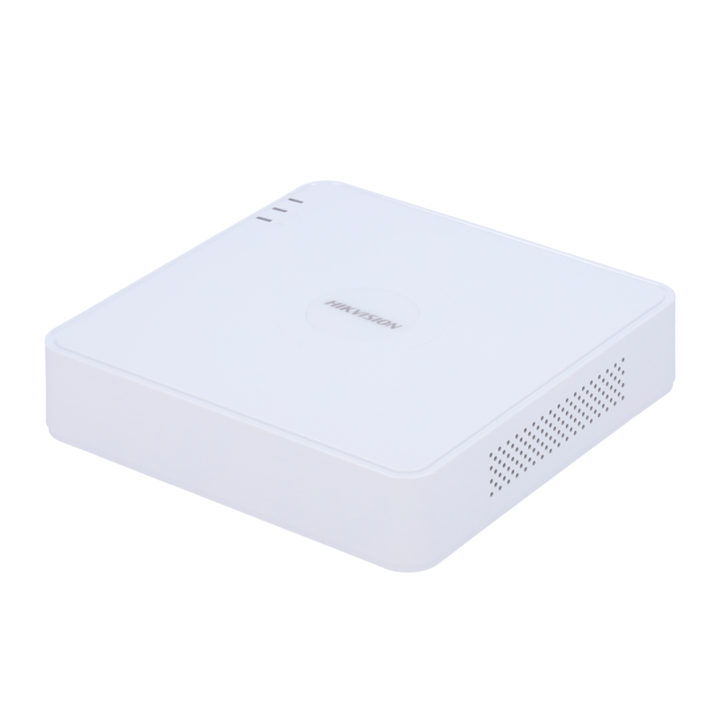 Grabador NVR IP de 4 canales PoE - Resolución máxima 4K | Ancho de banda 40Mbps - Blanco, Hikvision serie Value