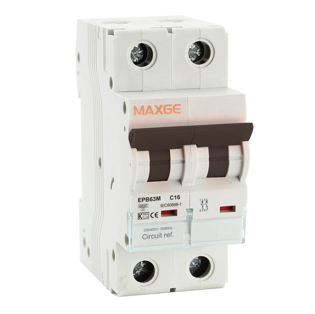 Interruptor magnetotermico CC Alpha+ 500VDC. 2 P, curva C. 6kA