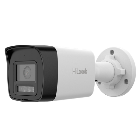 Cámara tipo Bullet IP - Resolución: 4 MP, lente de 2.8 mm - Gran Angular | Micrófono integrado, Hikvision gama Hilook