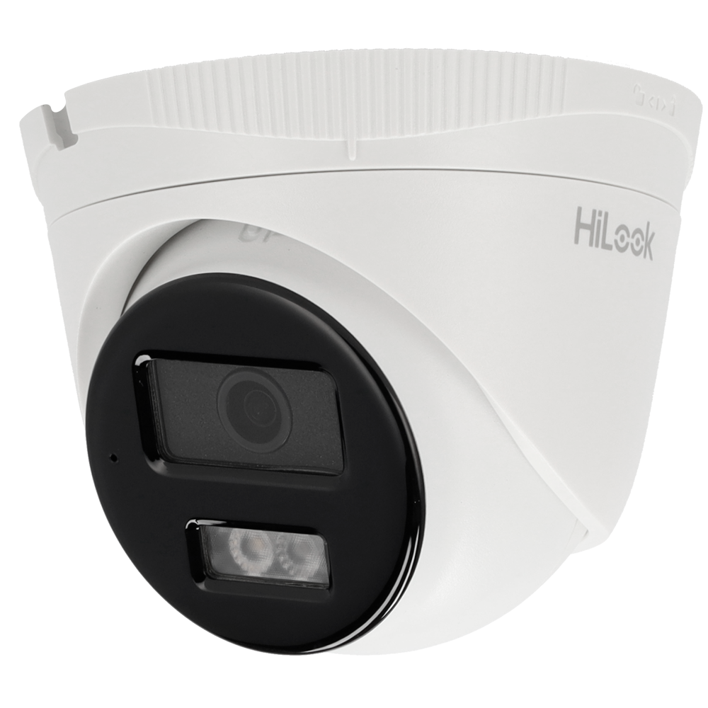 Cámara tipo Turret IP - Resolución: 8 MP, lente de 2.8 mm - Gran Angular | Micrófono integrado, Hikvision serie Hilook