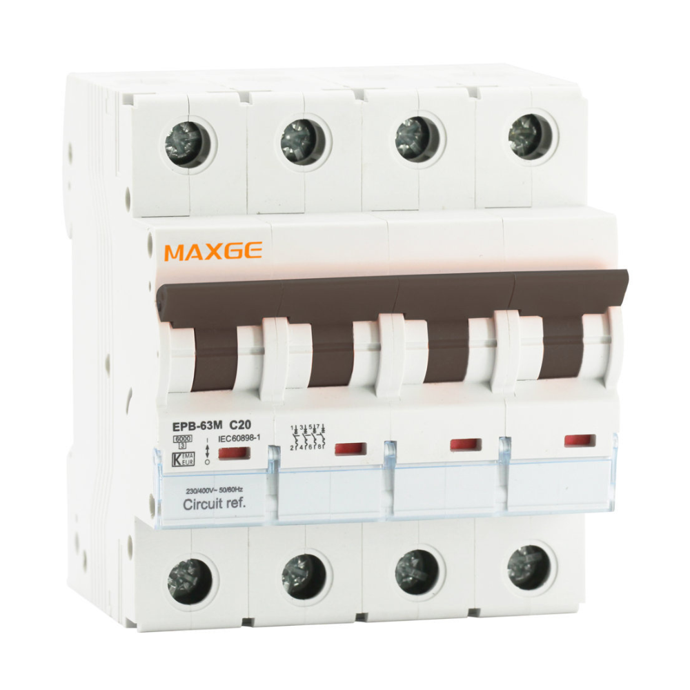 Interruptor magnetotermico CC Alpha+ 1000VDC. 4 P, curva C. 6kA