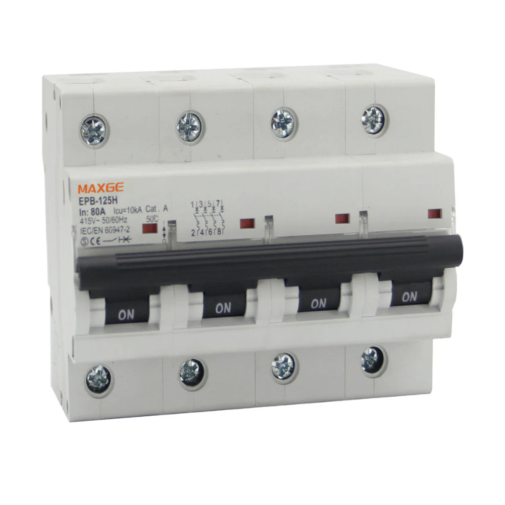 Interruptor magnetotermico EPB125H Alpha+. 4 P, curva C. 10kA