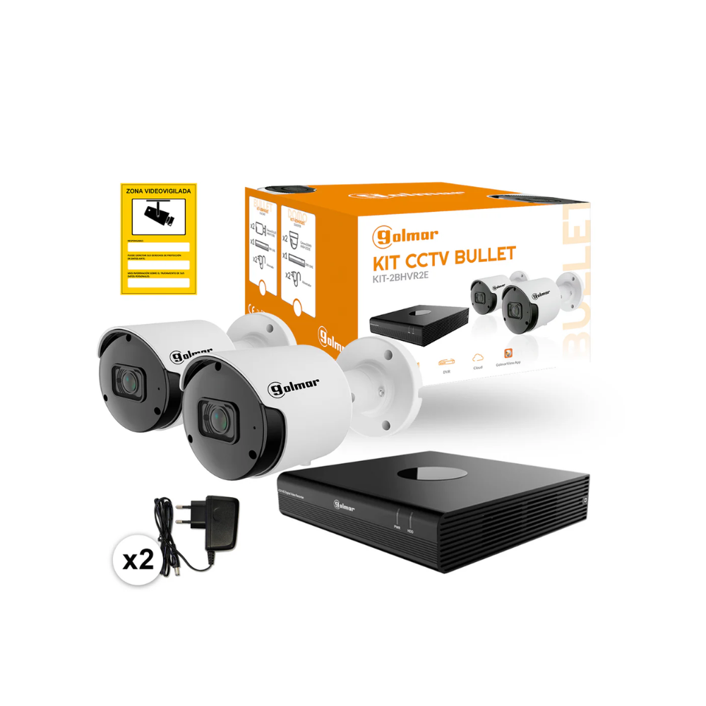 Kit-2BHVR2E con DVR y dos cámaras bullet, AOC