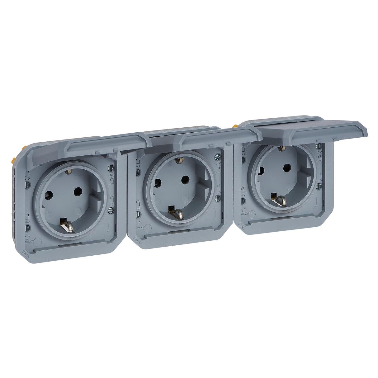Base de corriente precableada Plexo modular H IP55 -3x2P-borne auto-Gris
