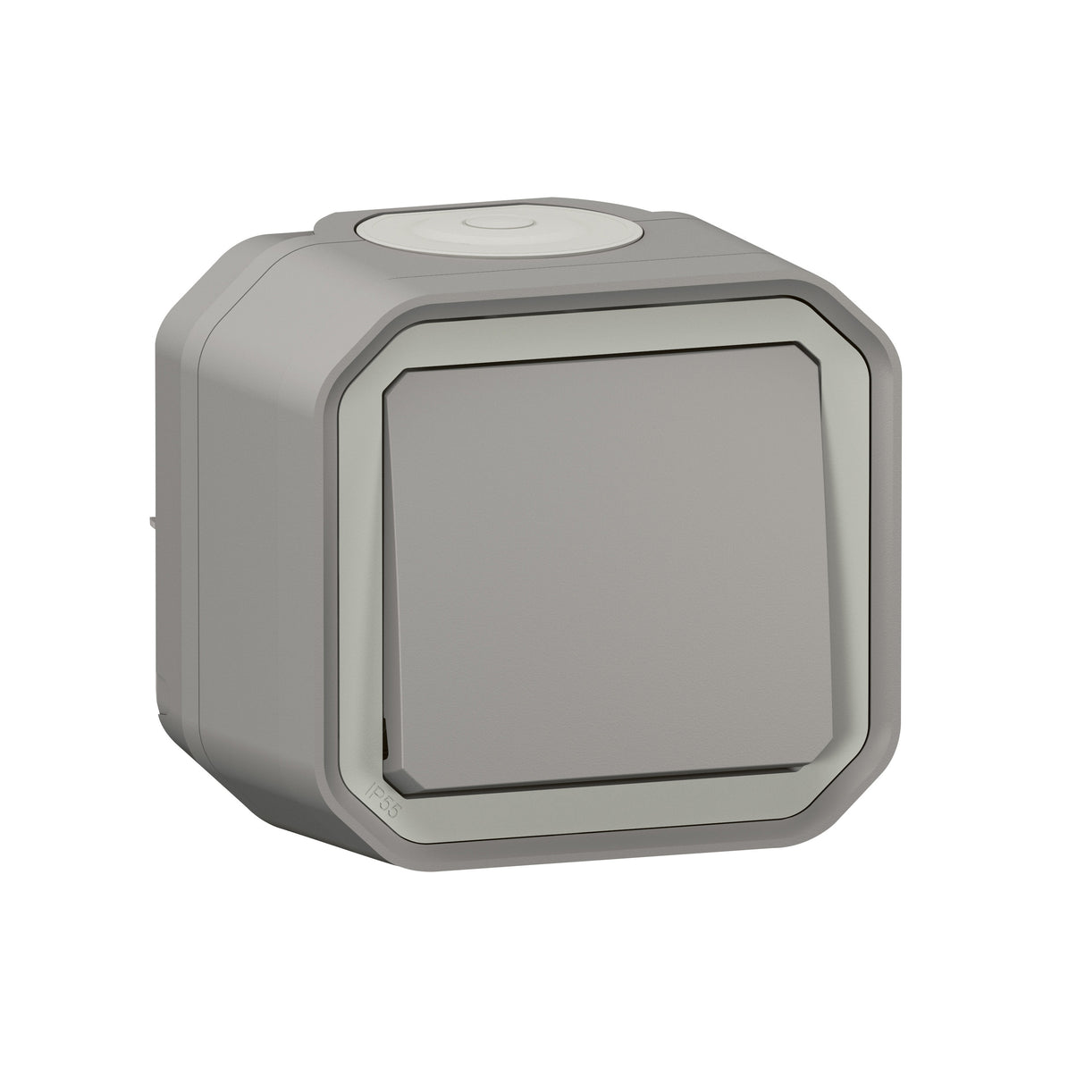 Pulsador NA Plexo monobloc superficie - 10A - Gris
