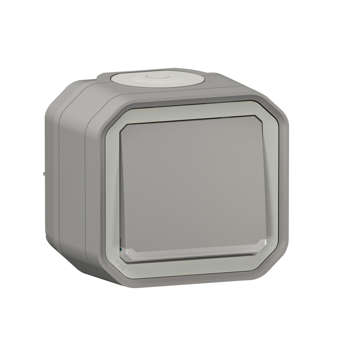 Pulsador luminoso NA Plexo monobloc superficie - 10A - Gris