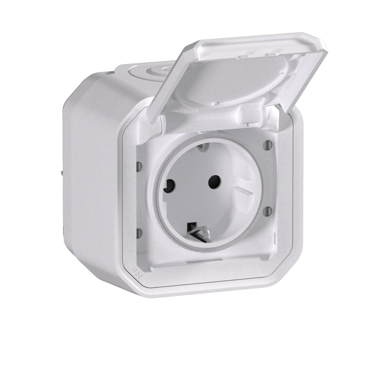 Base de corriente Plexo monobloc superficie IP55 -16A-2P+T-borne auto-Blanco