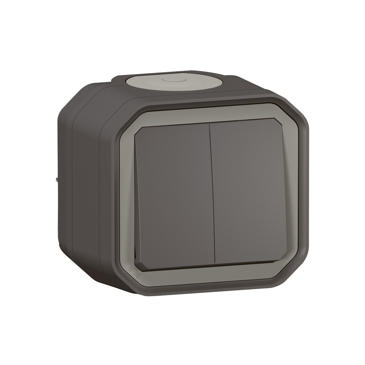 Conmutador doble Plexo monobloc superficie - 10AX - Antracita