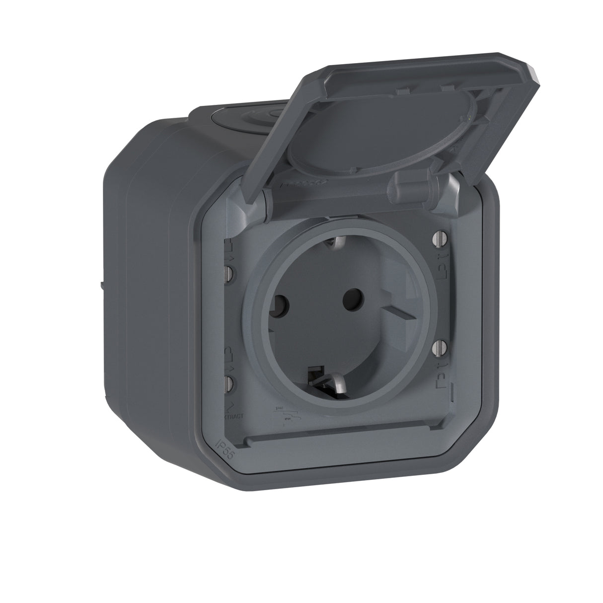 Base de corriente Plexo monobloc superficie IP55 -bicicleta elec-Antracita