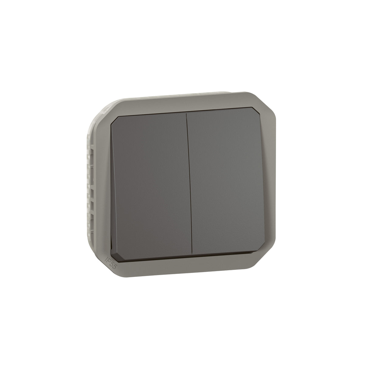 Conmutador doble Plexo modular - 10AX - Antracita