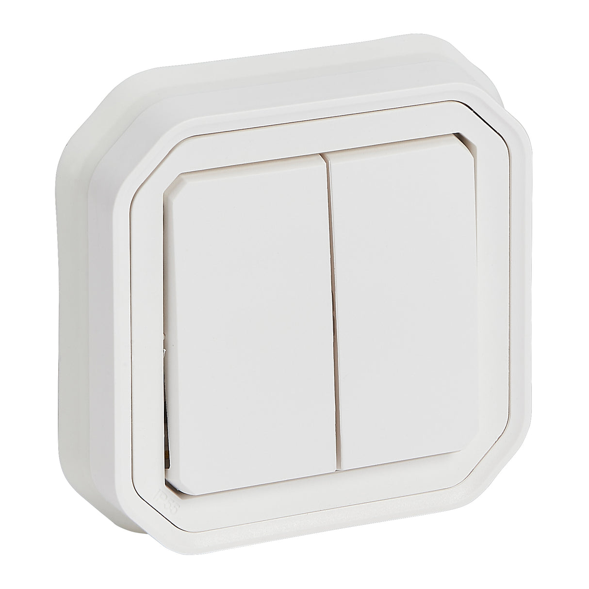 Conmutador doble Plexo monobloc empotrar - 10AX - Blanco