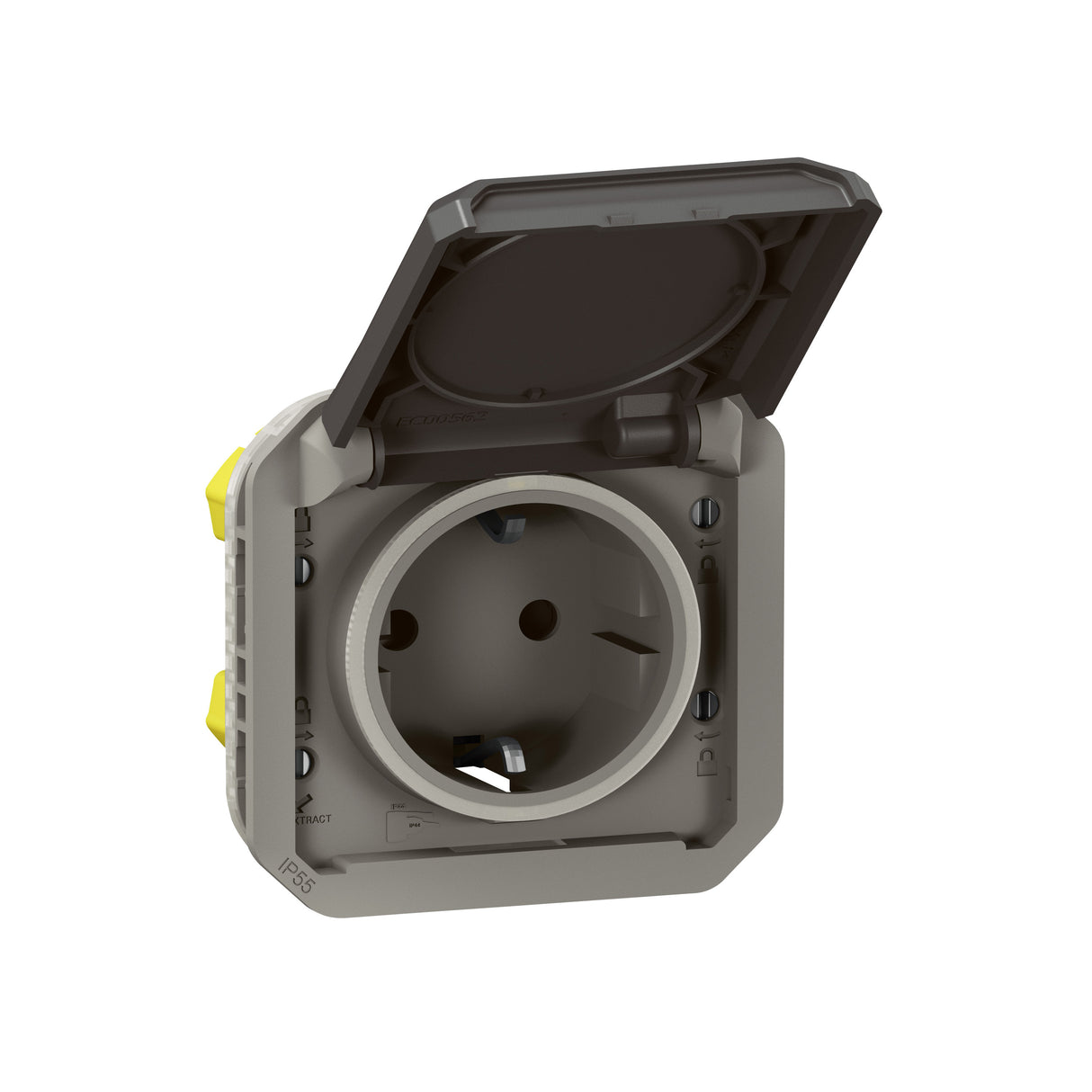 Base de corriente Plexo modular IP55 -2P+T-borne auto-Antracita