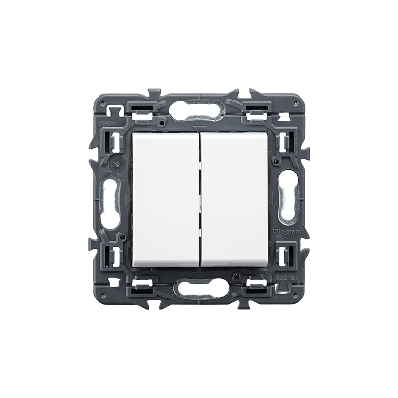 Pulsador inversor - doble - 6A - 230V~ - Blanco