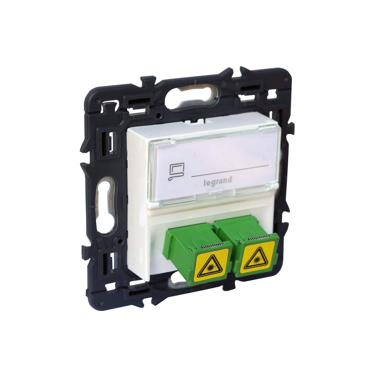 Toma pasante fibra óptica - 2xSC/APC - Blanco