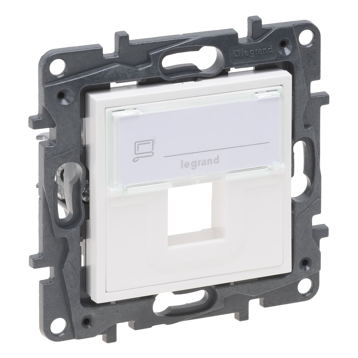 Adaptador individual para conectores RJ45 tipo keystone - Blanco mate