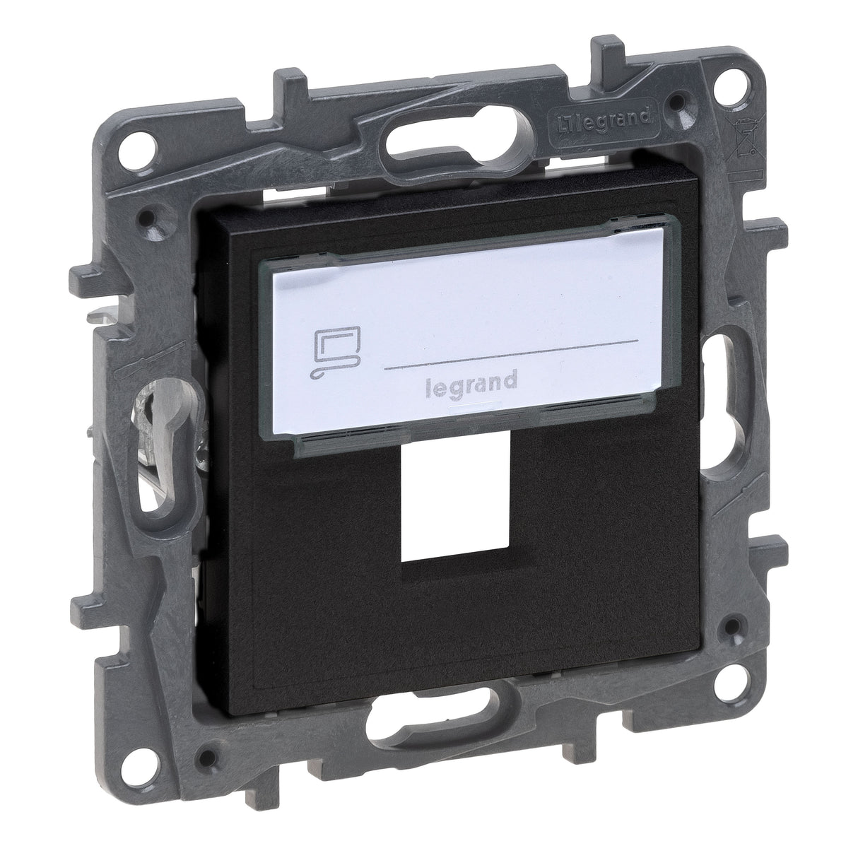 Adaptador individual para conectores RJ45 tipo keystone - Negro mate