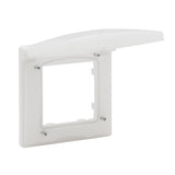 Marco 1 elemento con cubierta articulada Legrand serie Niloé Step, blanco mate