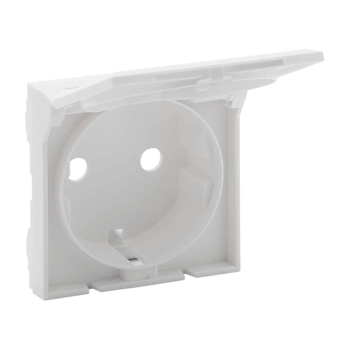 Frontal - Base de corriente 2P+T - con tapa - Blanco mate