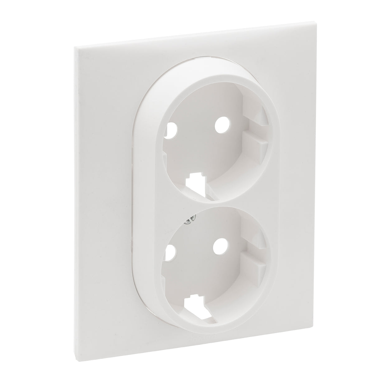 Frontal - Base de corriente doble 2x2P+T - Blanco mate