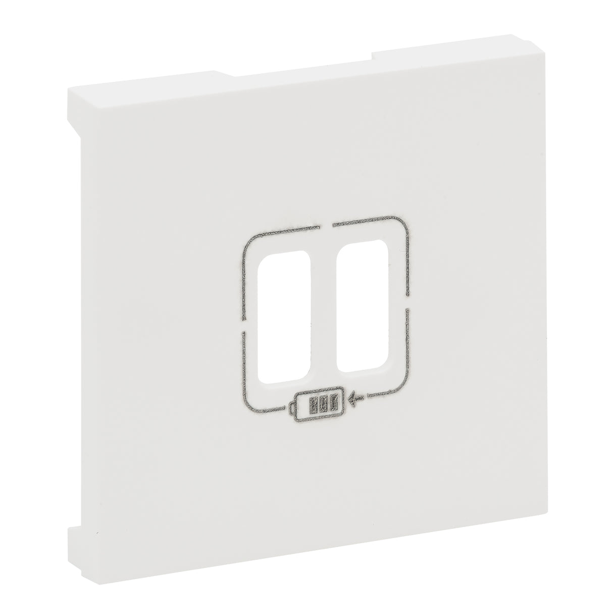 Frontal - Base cargador doble USB A +A - Blanco mate