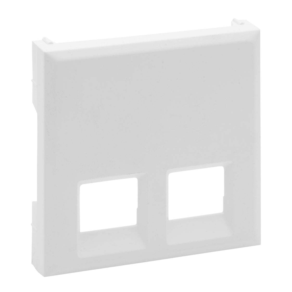 Frontal - Bases telefónicas e informáticas doble RJ45 - Blanco mate