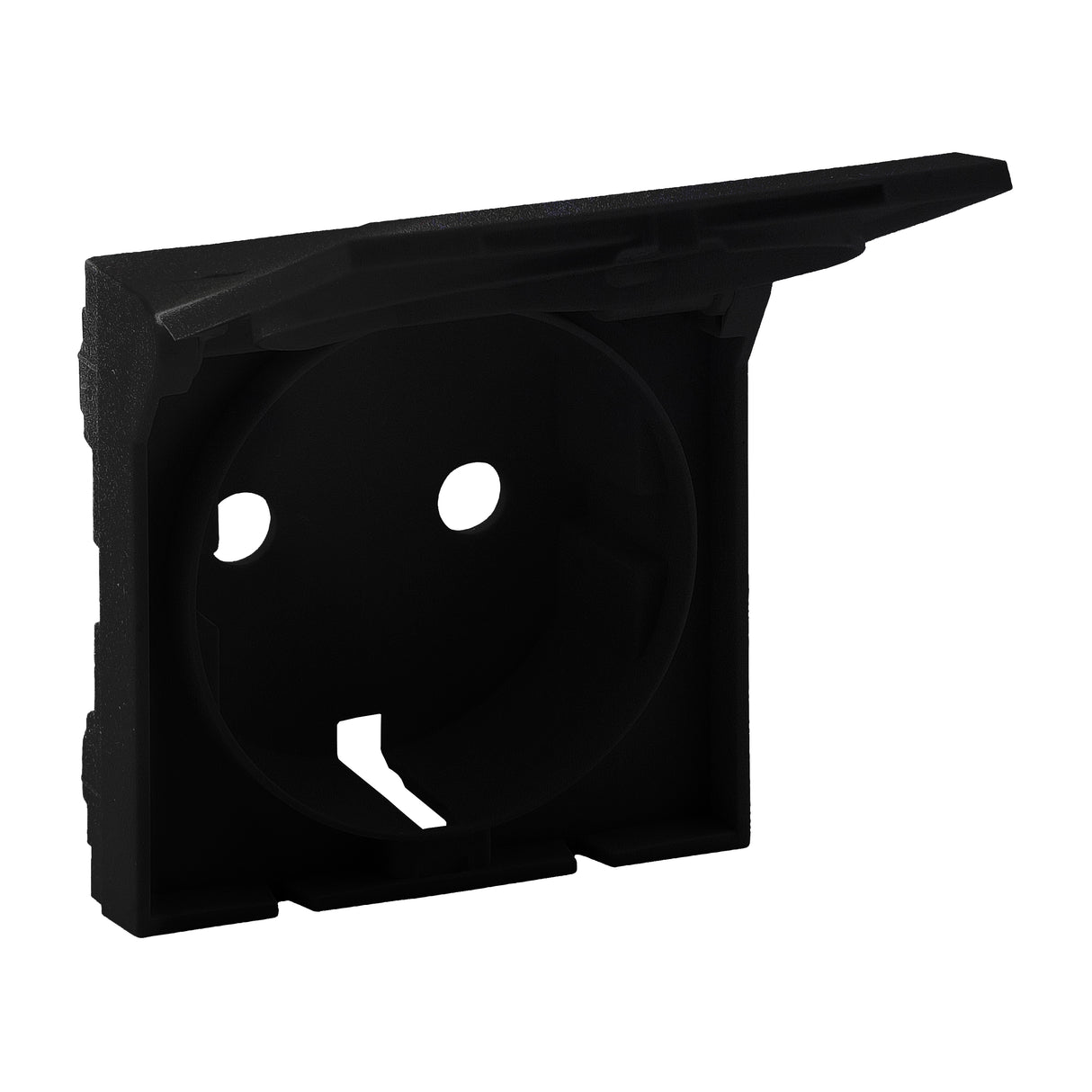 Frontal - Base de corriente 2P+T - con tapa - Negro mate
