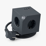 Cubo enchufe múltiple para escritorio, cocina y zonas de trabajo, alta resistencia (3680W), cable 1,5 m, 3 enchufes, 3 puertos (2x USB-C, 1x USB-A)