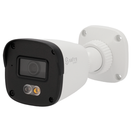 Cámara tipo Bullet IP - Resolución: 4 MP, lente de 2.8 mm - Gran Angular | Detección de movimiento, Safire Smart