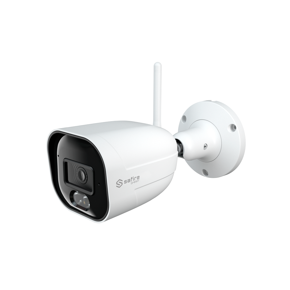 Cámara tipo Bullet con Wi-Fi - Resolución: 5 MP, lente de 2.8 mm - Gran Angular | Entrada de audio, Safire Smart