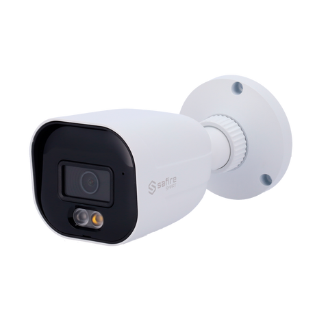 Cámara tipo Bullet IP - Resolución: 8 MP, lente de 2.8 mm - Gran Angular | Micrófono integrado, Safire Smart