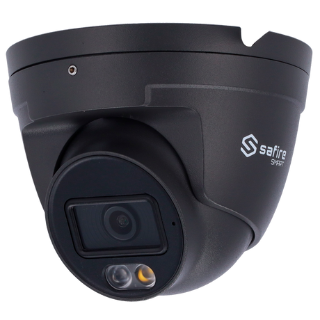 Cámara tipo Turret IP - Resolución: 2 MP, lente de 2.8 mm - Gran Angular | Progressive Scan CMOS - color gris , Safire Smart