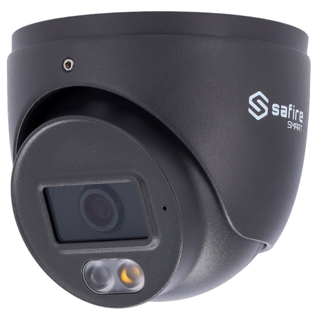 Cámara tipo Turret IP - Resolución: 1 MP, lente de 2.8 mm - Gran Angular | Detección de movimiento - color gris, Safire Smart