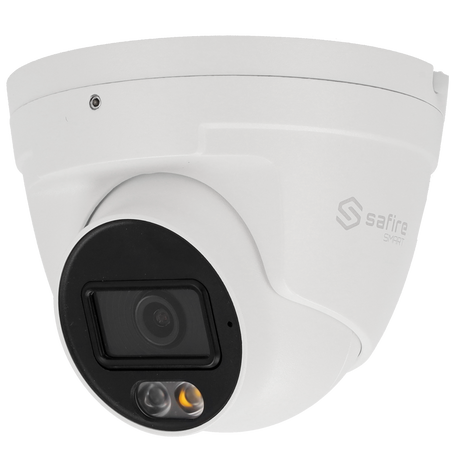 Cámara tipo Turret IP - Resolución: 6 MP, lente de 2.8 mm - Gran Angular | Micrófono integrado, Safire Smart