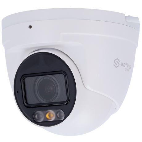 Cámara tipo Turret IP - Resolución: 4 MP, lente de 2.8 mm - Gran Angular | Lente motorizada, Safire Smart