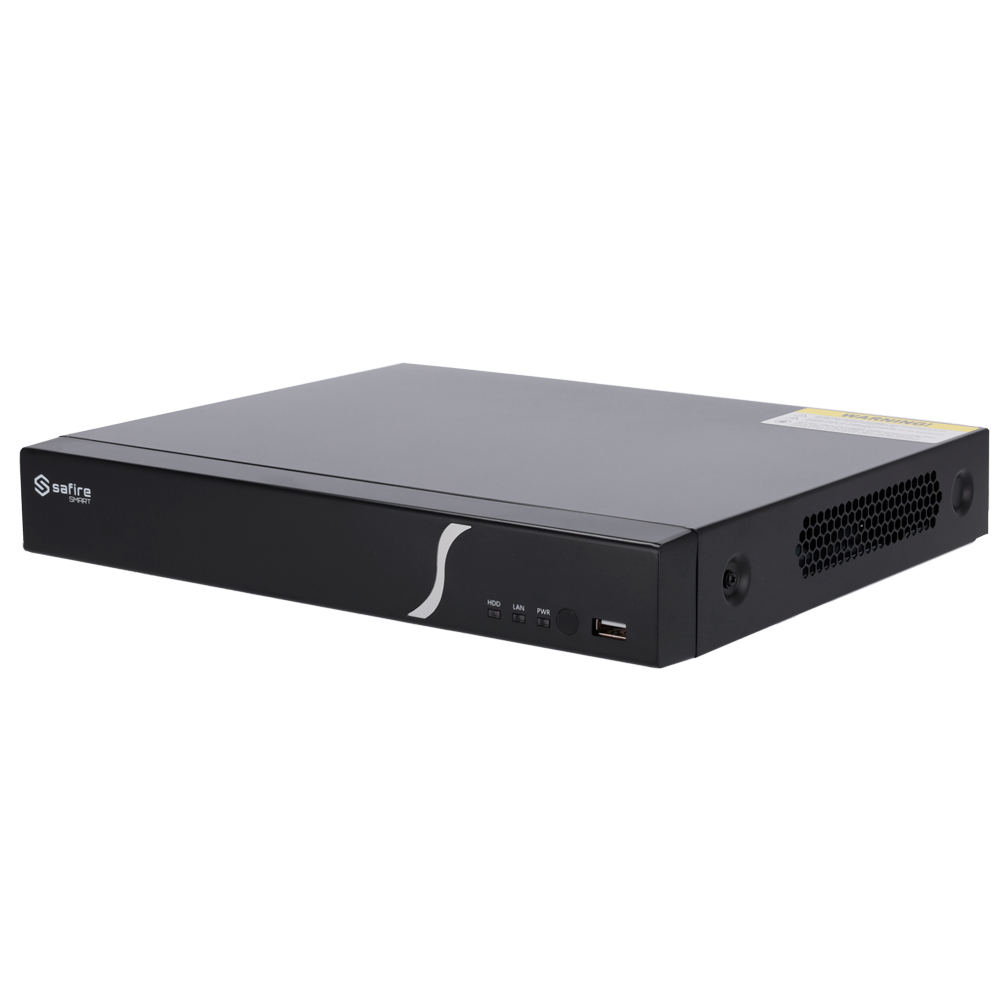 Grabador NVR IP de 8 canales - Resolución hasta 8 Mpx | Ancho de banda 80Mbps, Safire Smart