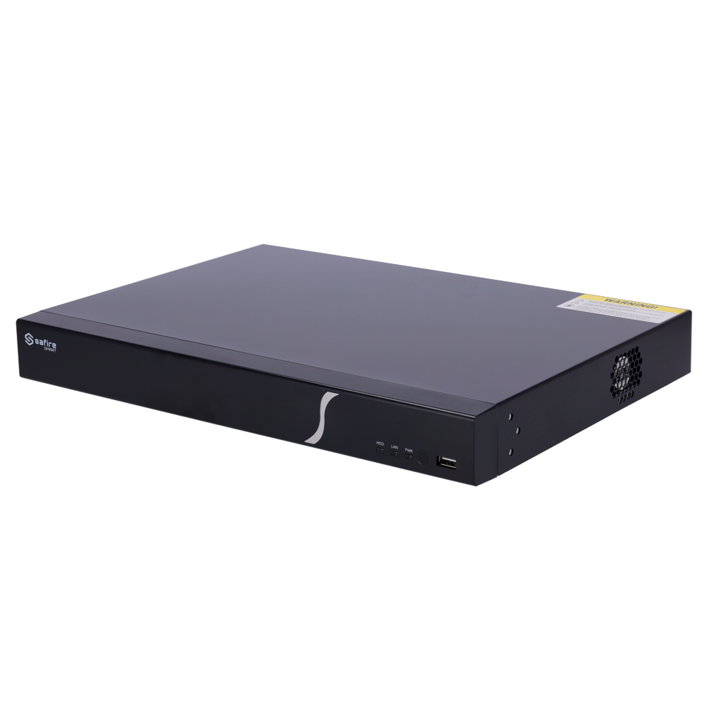 Grabador NVR IP de 8 canales + 8 puertos PoE 80W- Resolución hasta 8 Mpx | Ancho de banda 80Mbps, Safire Smart