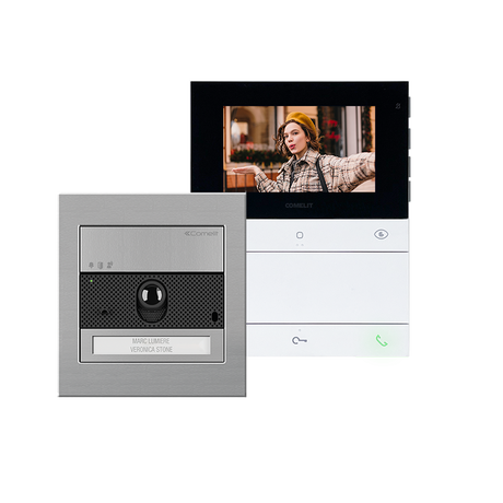Kit Videoportero COMELIT para 1 vivienda | placa ULTRA, monitor CRONOS de 4,3", manos libres | SIMPLEBUS 2 - CR7190V